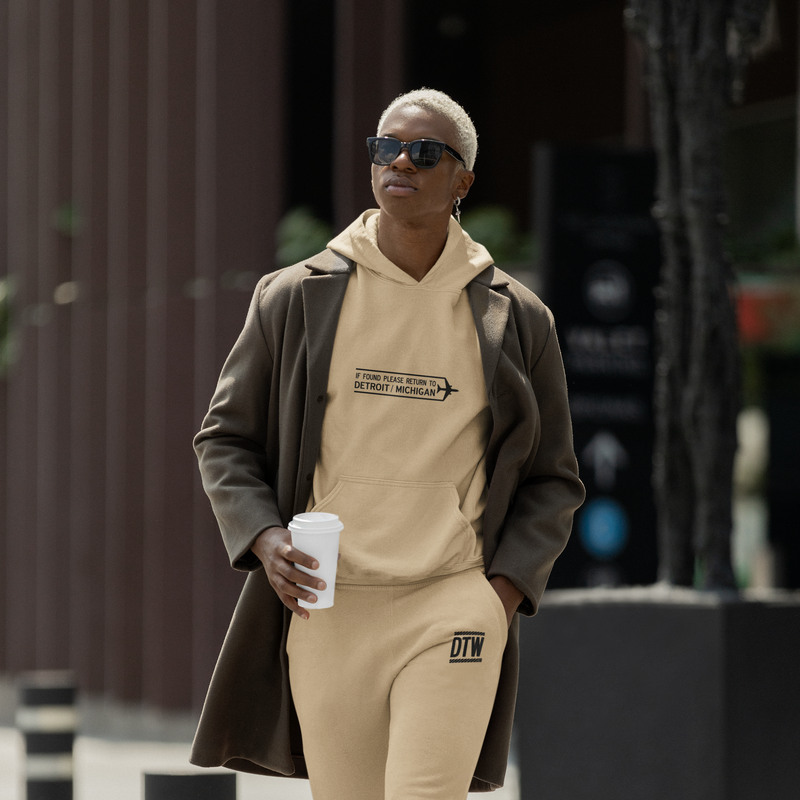 Ink Detroit - DTW Travel Hoodie - Sandstone