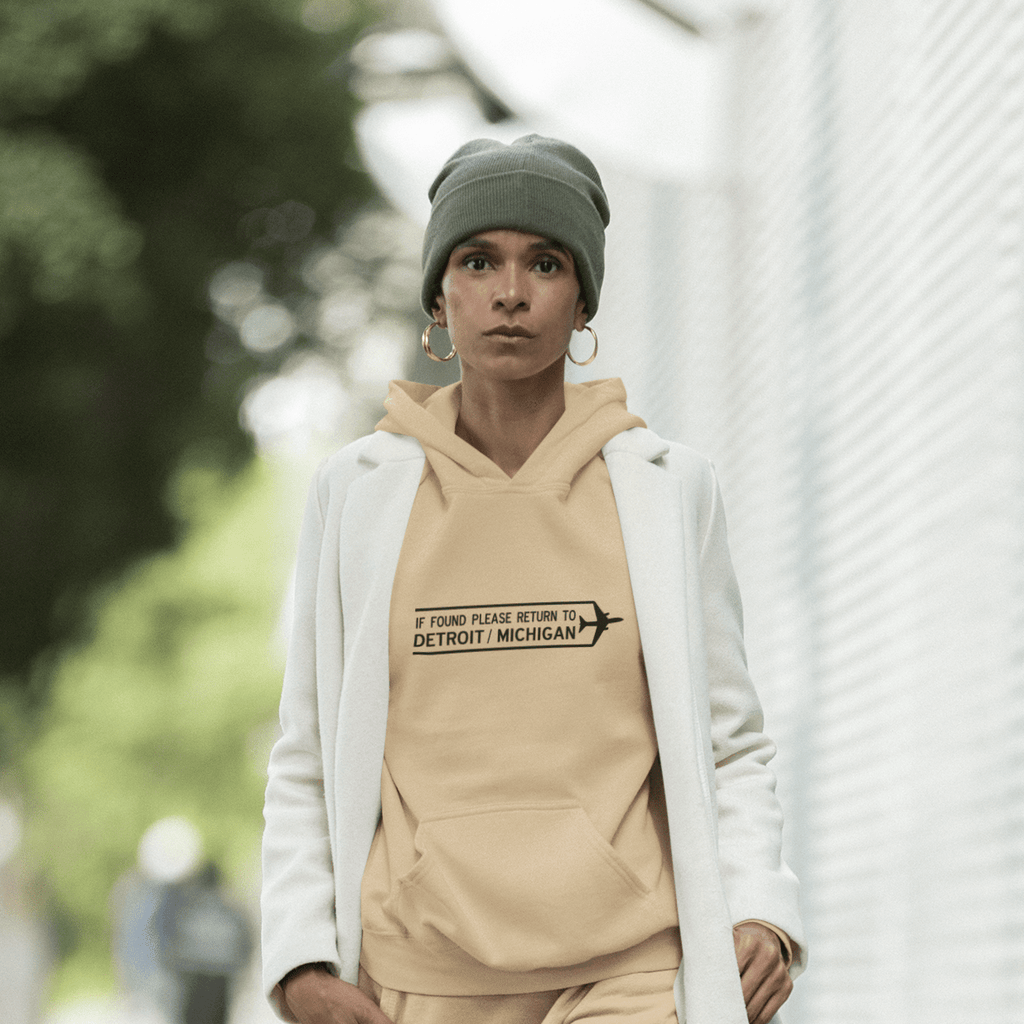 Ink Detroit - DTW Travel Hoodie - Sandstone - Ink Detroit