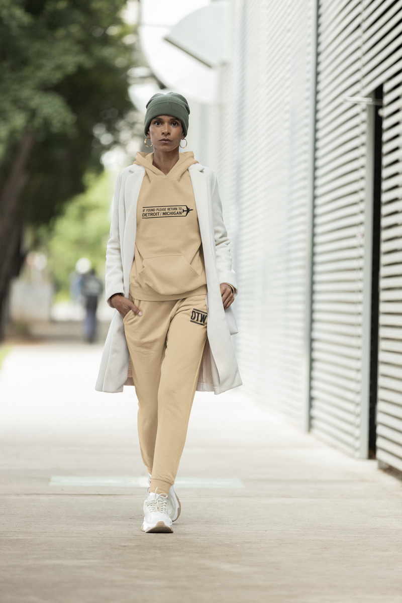 Ink Detroit - DTW Travel Hoodie - Sandstone