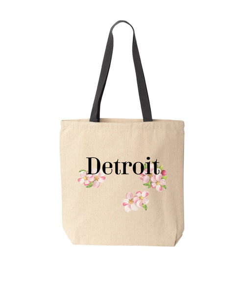 Detroit Apple Blossom Tote Bag - Ink Detroit