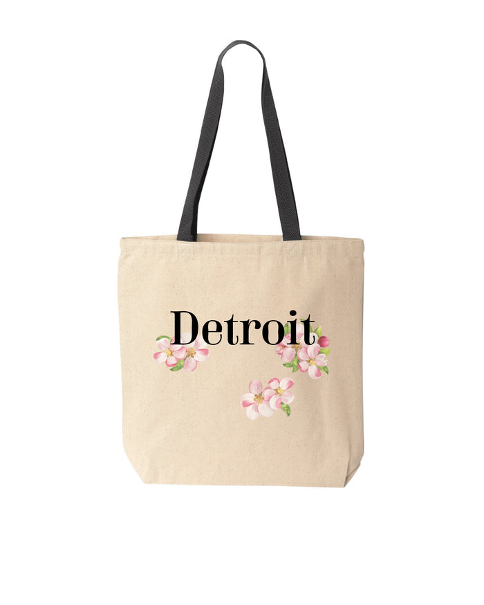 Detroit Apple Blossom Tote Bag