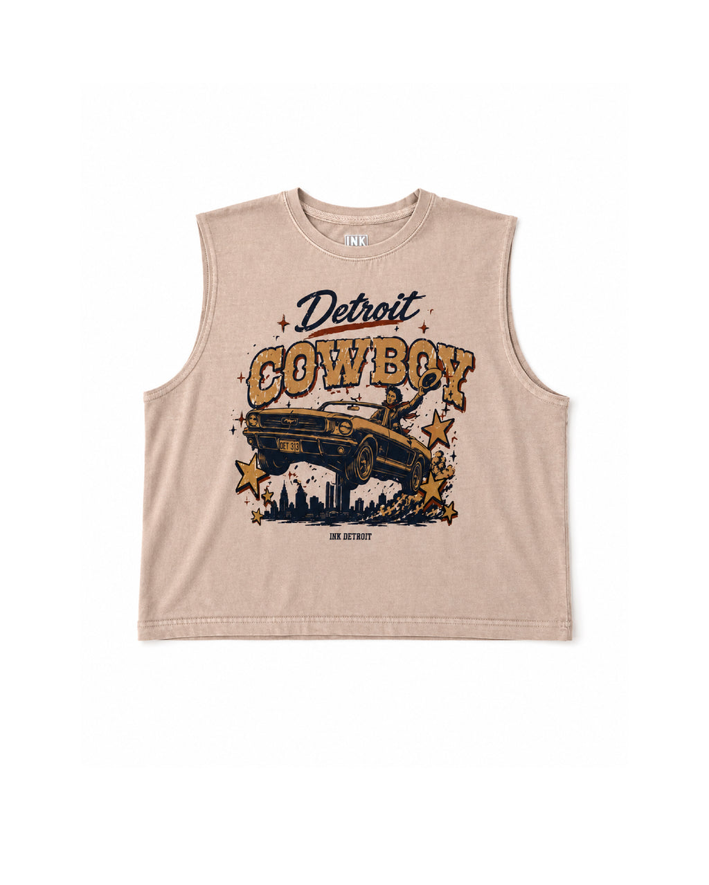 Detroit Cowboy Women's Muscle T-Shirt - Ink Detroit