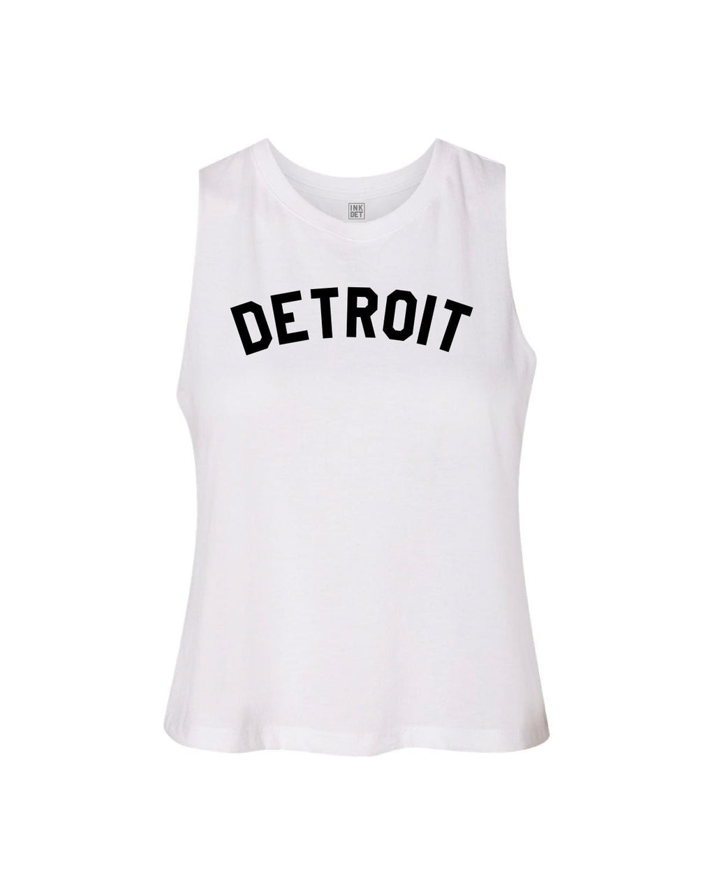 Ink Detroit Racerback Crop Tank Top - White - Ink Detroit