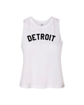 Ink Detroit Racerback Crop Tank Top - White - Ink Detroit