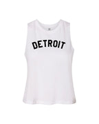 Ink Detroit Racerback Crop Tank Top - White - Ink Detroit