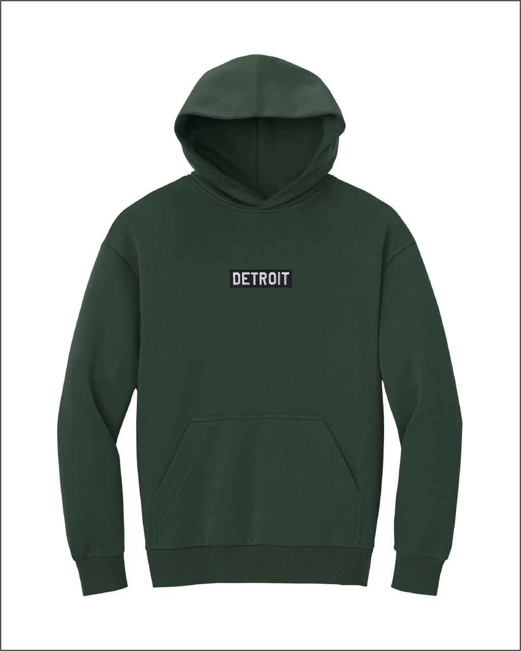 Ink Detroit - Heavyweight Embroidered Patch Fleece Hoodie - Ink Detroit