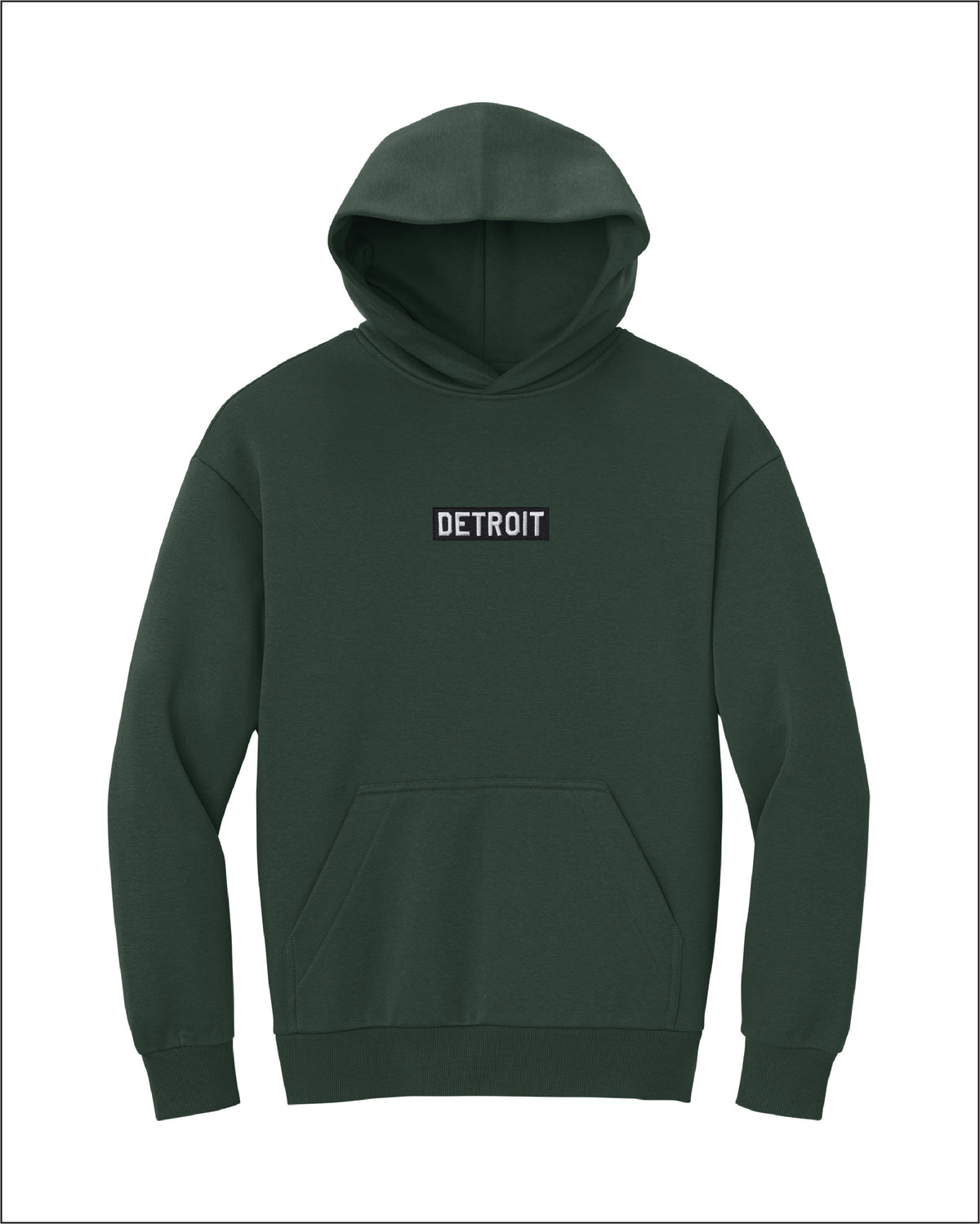 Ink Detroit - Heavyweight Embroidered Patch Fleece Hoodie - Ink Detroit