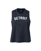 Ink Detroit Racerback Crop Tank Top - Black - Ink Detroit