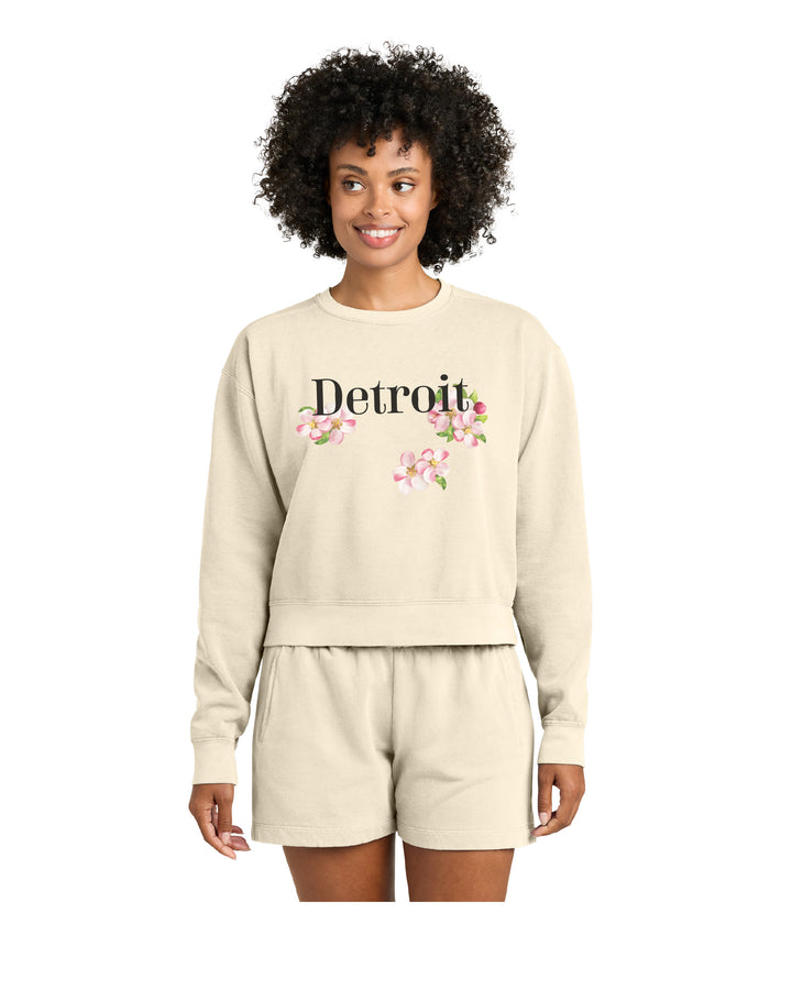 Detroit Apple Blossom Mid-Length Crewneck