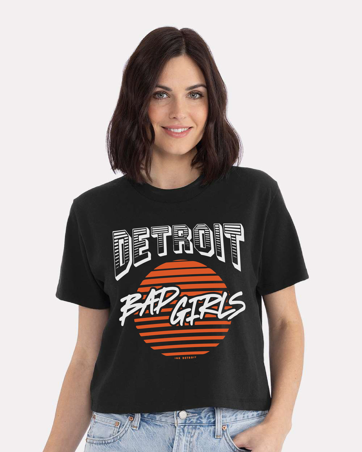Detroit Bad Girls Women's Crop T-Shirt - Ink Detroit