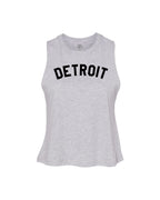 Ink Detroit Racerback Crop Tank Top - Athletic Grey - Ink Detroit