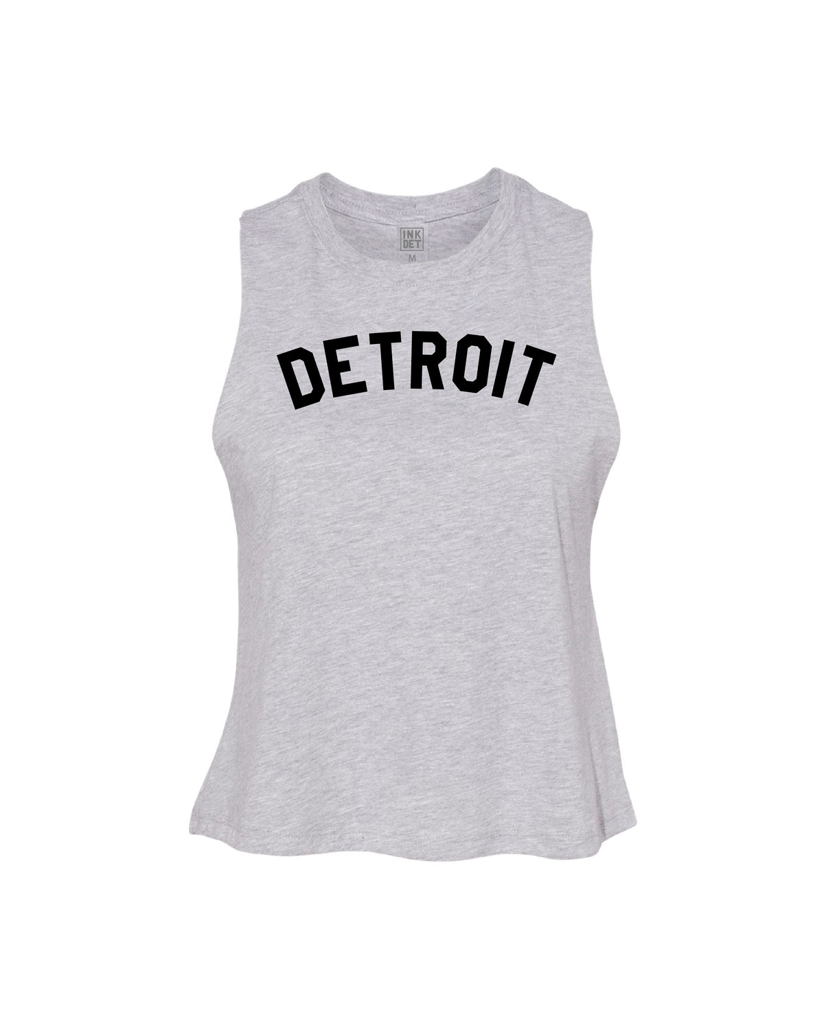 Ink Detroit Racerback Crop Tank Top - Athletic Grey - Ink Detroit
