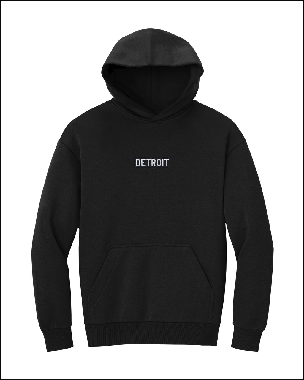 Ink Detroit - Heavyweight Embroidered Patch Fleece Hoodie - Ink Detroit