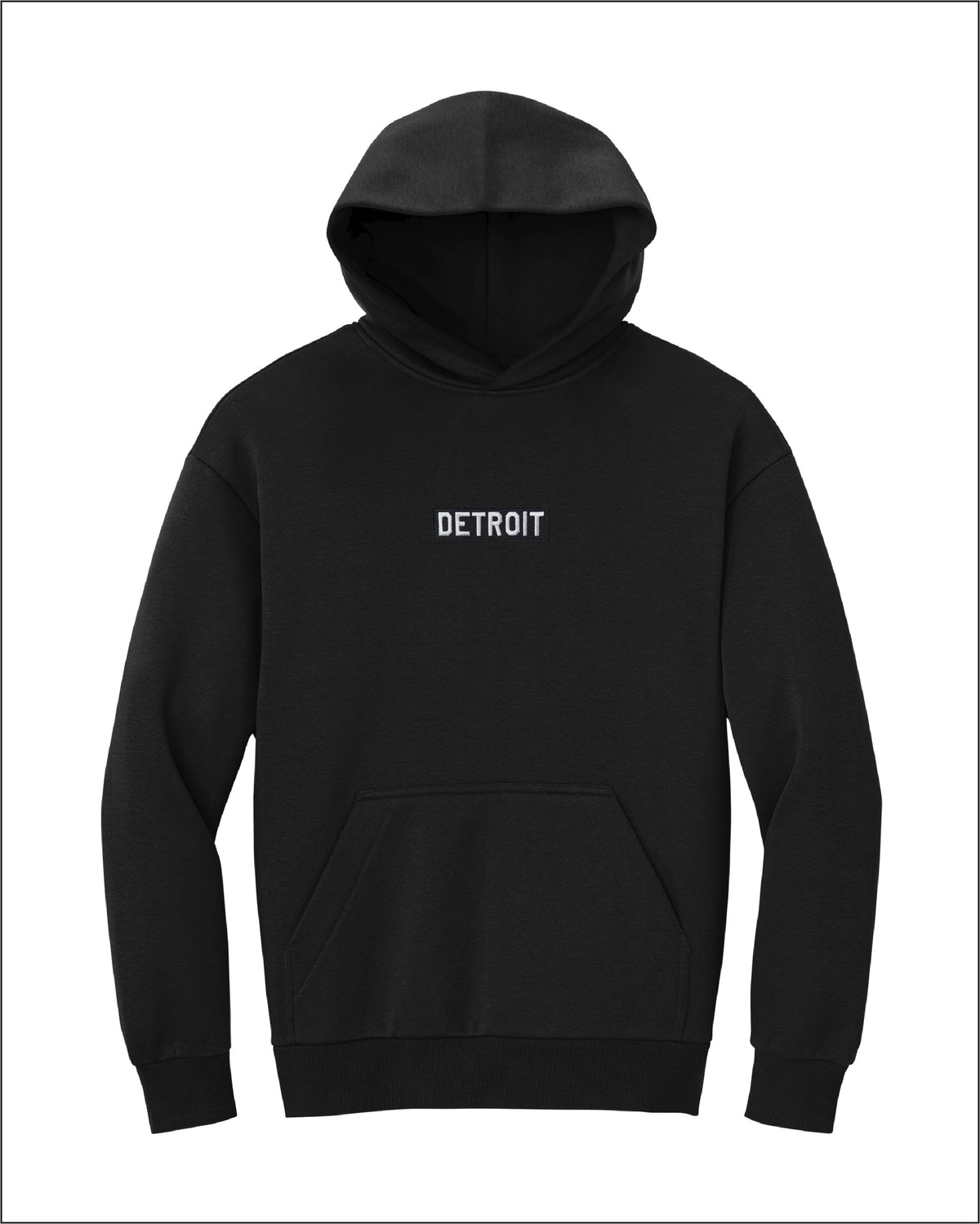 Ink Detroit - Heavyweight Embroidered Patch Fleece Hoodie - Ink Detroit