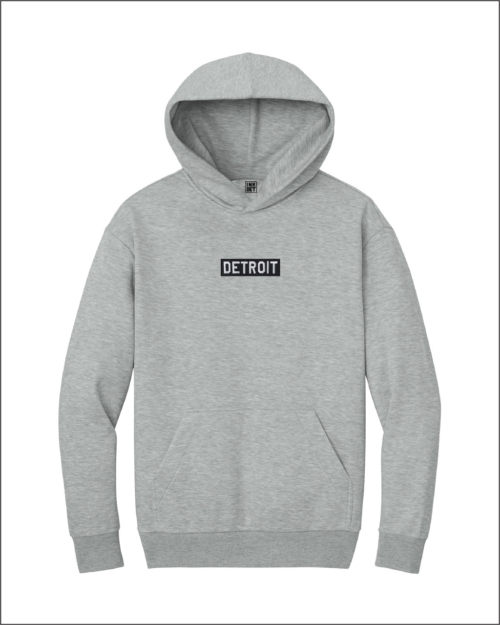 Ink Detroit - Heavyweight Embroidered Patch Fleece Hoodie - Ink Detroit