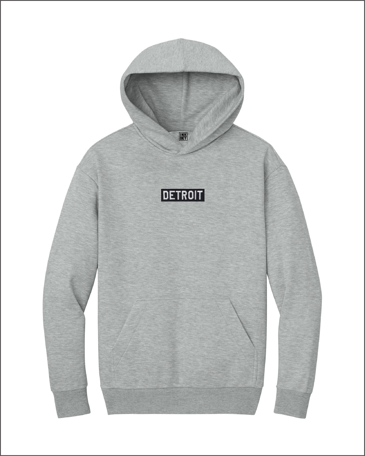 Ink Detroit - Heavyweight Embroidered Patch Fleece Hoodie - Ink Detroit