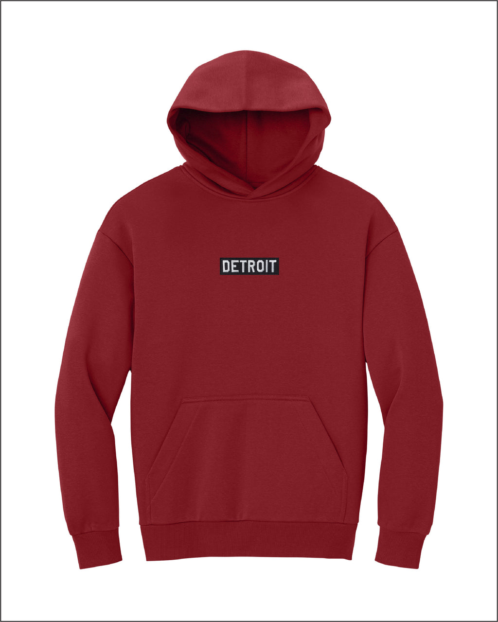 Ink Detroit - Heavyweight Embroidered Patch Fleece Hoodie - Ink Detroit