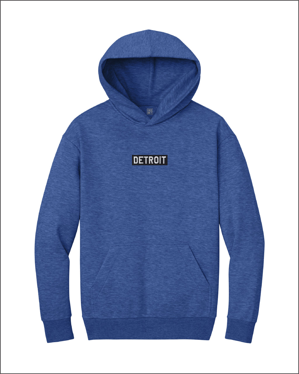 Ink Detroit - Heavyweight Embroidered Patch Fleece Hoodie - Ink Detroit
