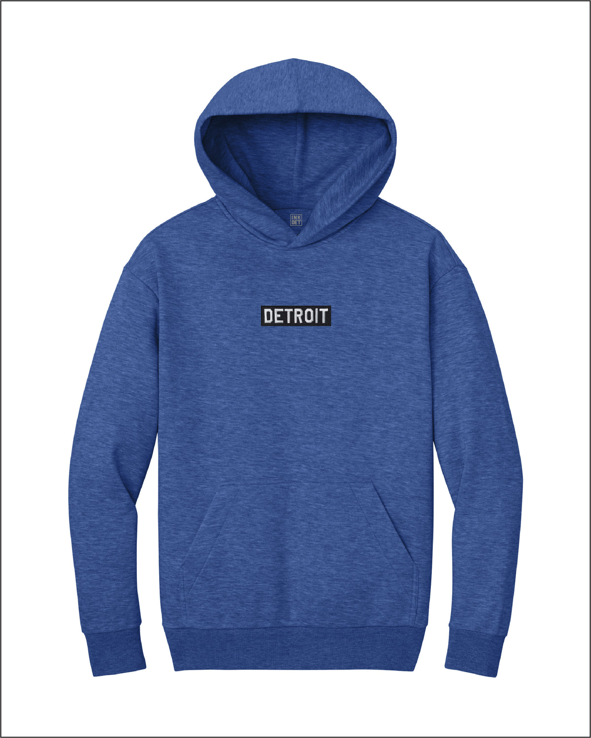 Ink Detroit - Heavyweight Embroidered Patch Fleece Hoodie - Ink Detroit