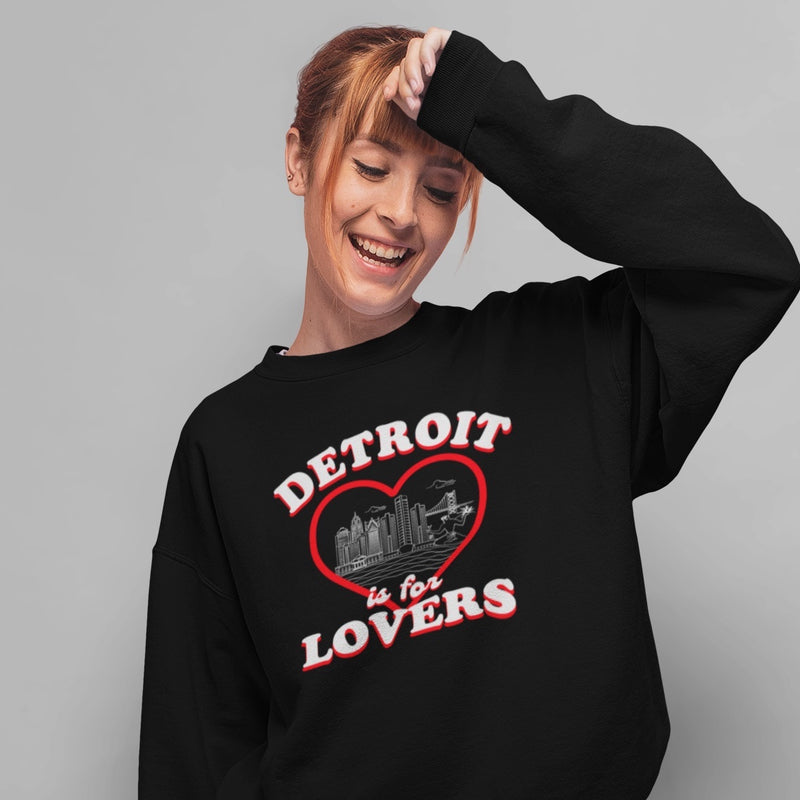 Ink Detroit - Detroit is for Lovers Crewneck Sweatshirt - Black