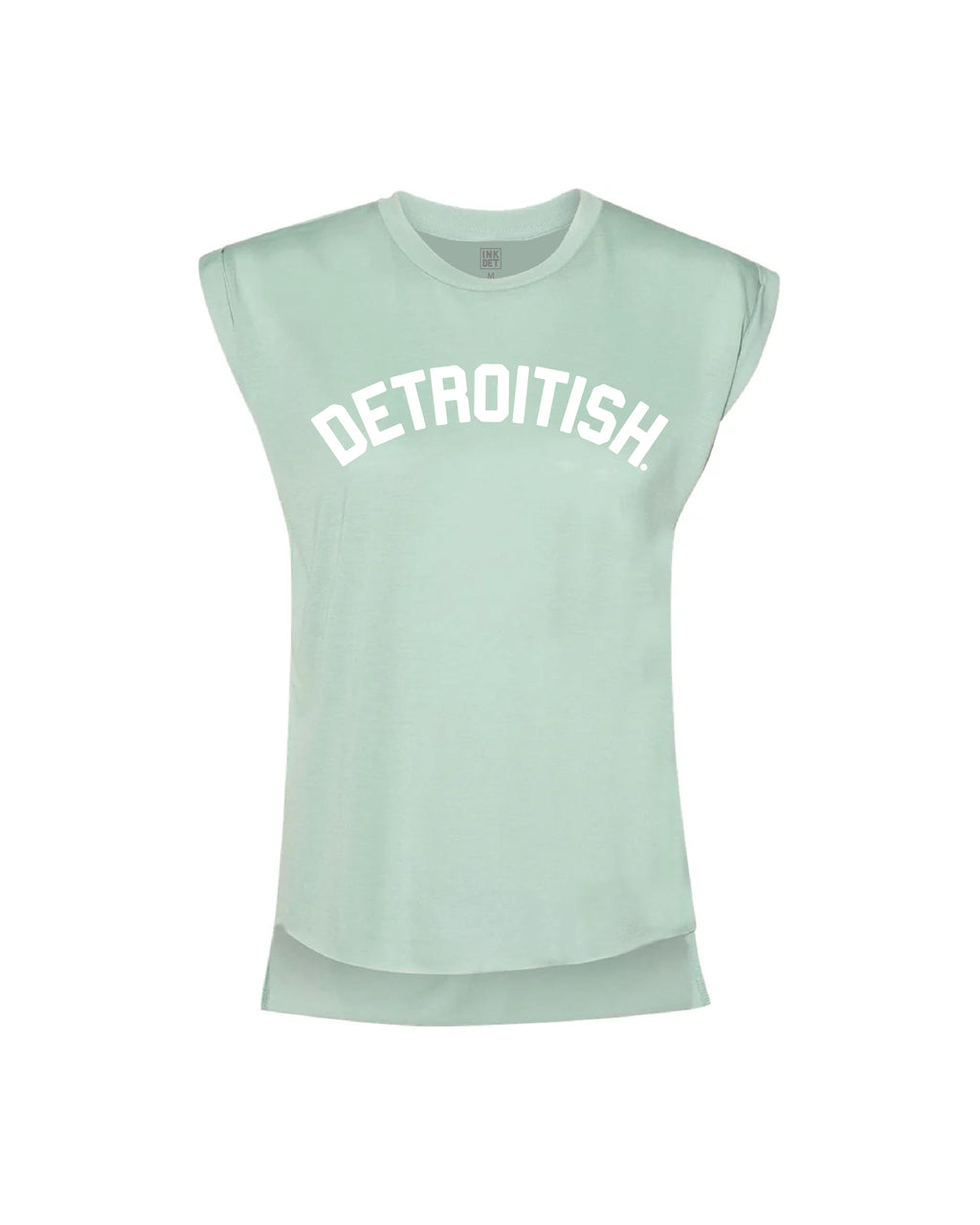 Ink Detroit Detroitish Women's Flowy Muscle T-Shirt Rolled Cuff - Available in 5 Colors - Ink Detroit