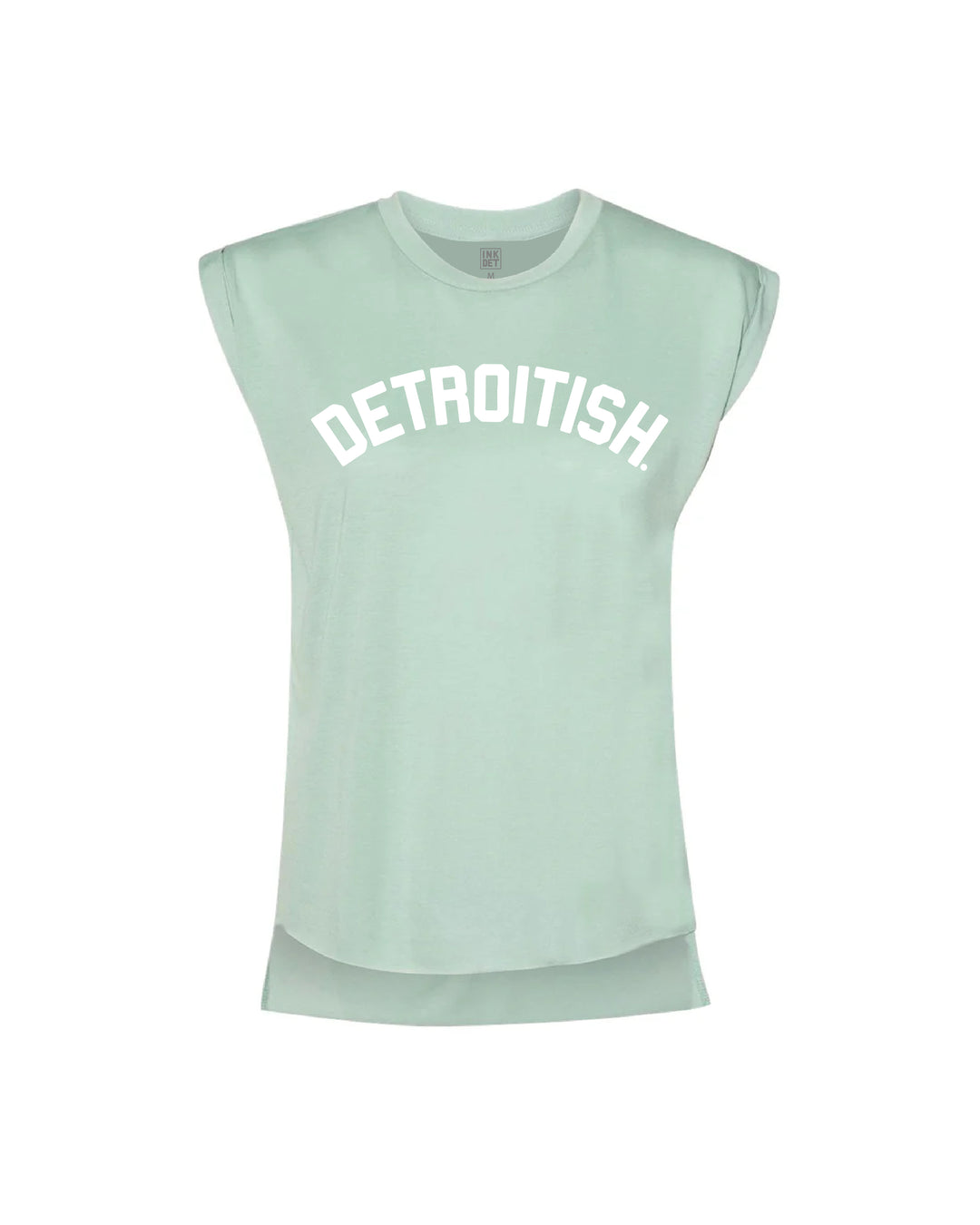 Ink Detroit Detroitish Women's Flowy Muscle T-Shirt Rolled Cuff - Available in 5 Colors - Ink Detroit