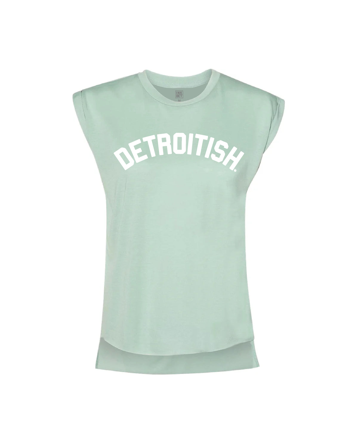 Ink Detroit Detroitish Women's Flowy Muscle T-Shirt Rolled Cuff - Available in 5 Colors - Ink Detroit