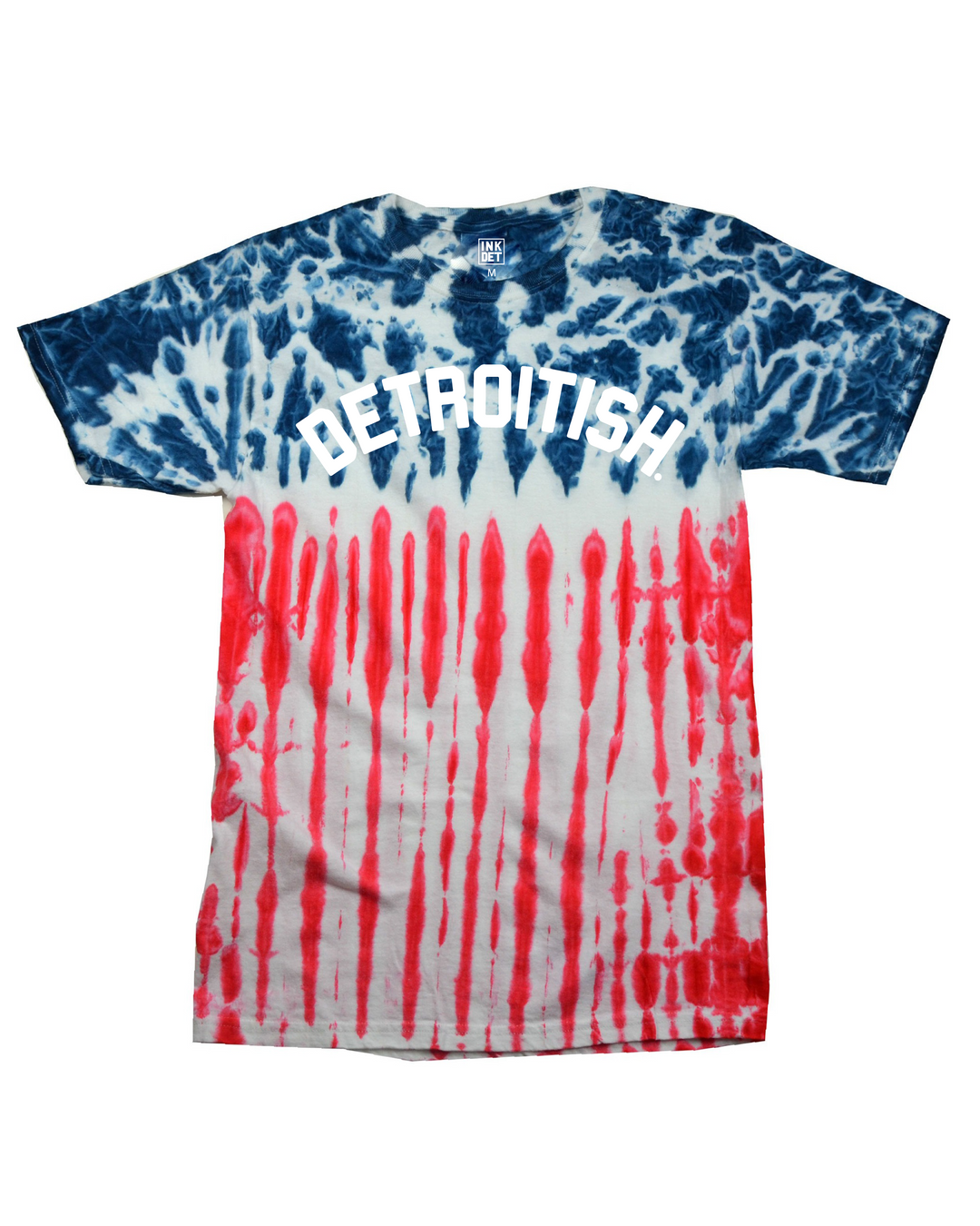 Red white and blue tie dye Detroitish T-Shirt
