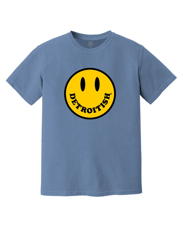 Detroitish Smiley face T-Shirt Denim blue