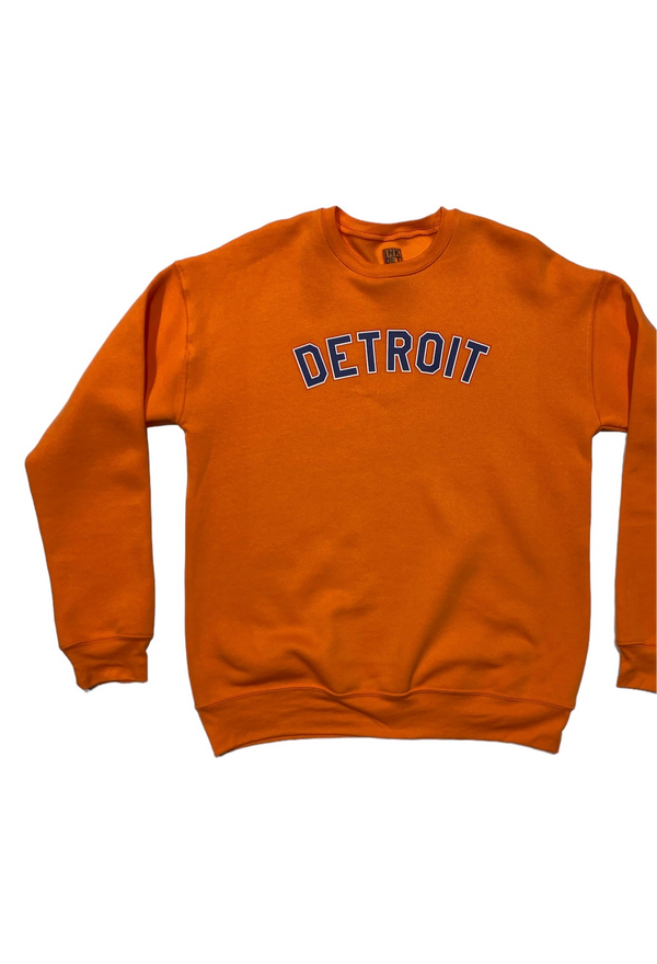 Ink Detroit - Orange & Navy on Orange Crewneck