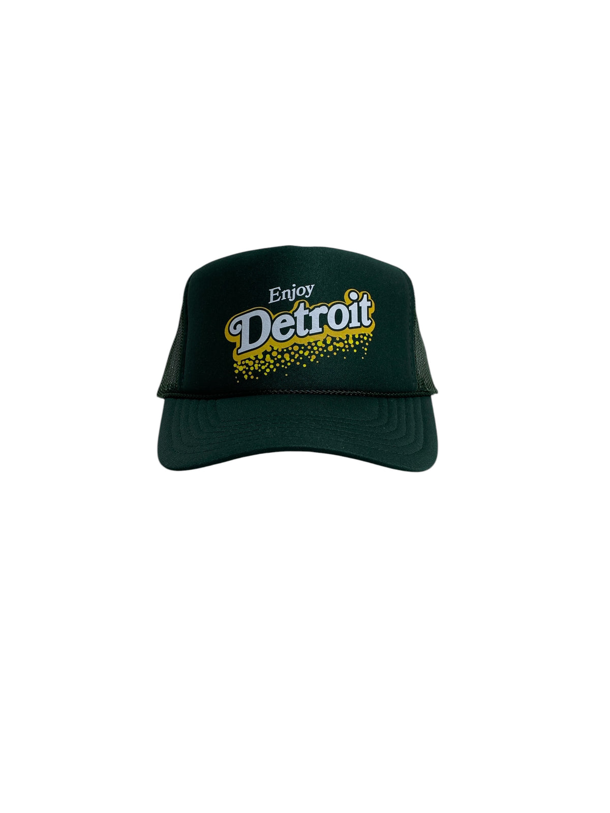 Enjoy Detroit Dark Green Trucker Hat - Ink Detroit