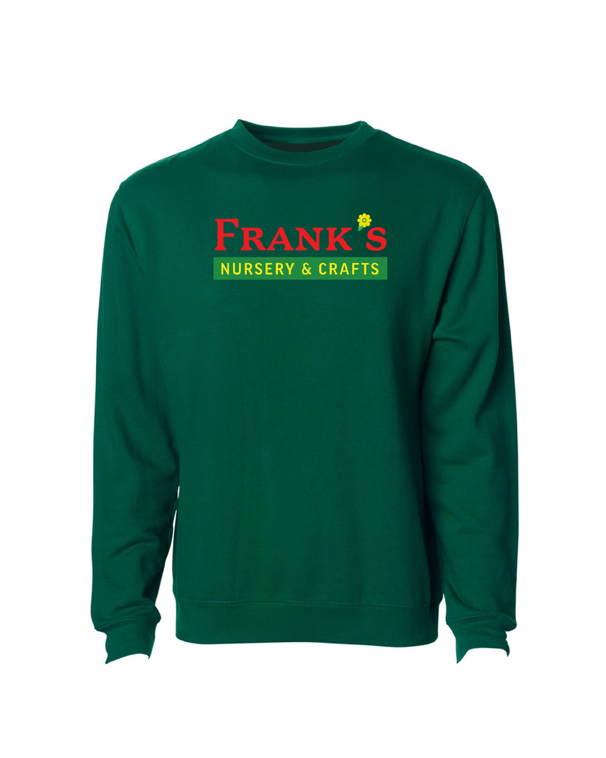 Vintage Frank's Nursery & Crafts Crewneck Sweatshirt- Dark Green - Ink Detroit