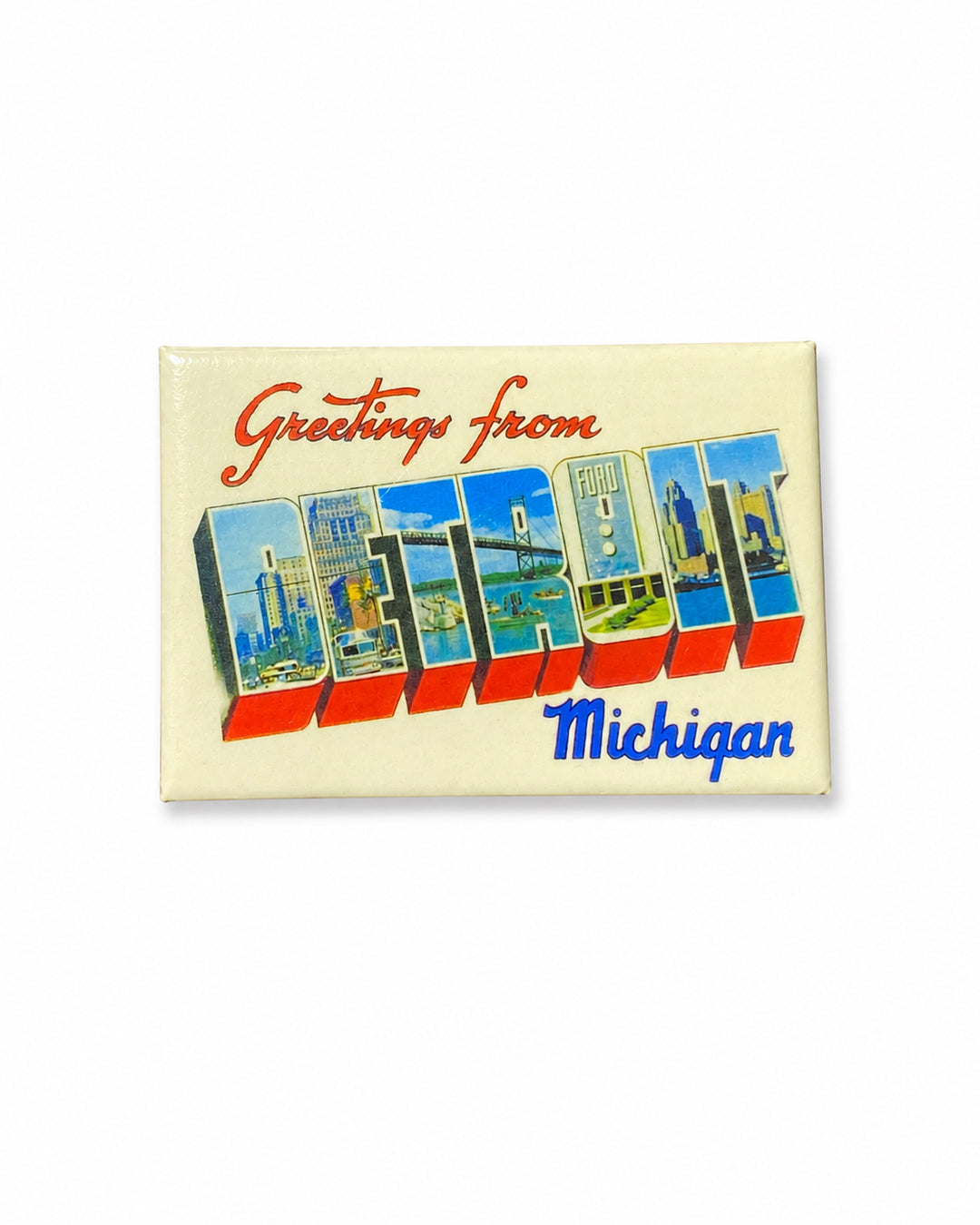 Vintage Greetings from Detroit Magnet