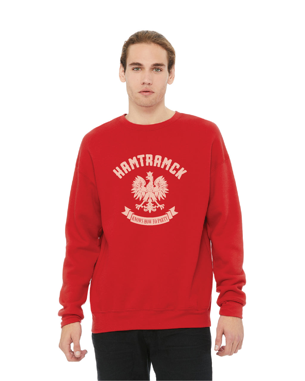 Ink Detroit - Hamtramck knows how to party Red Crewneck - Ink Detroit