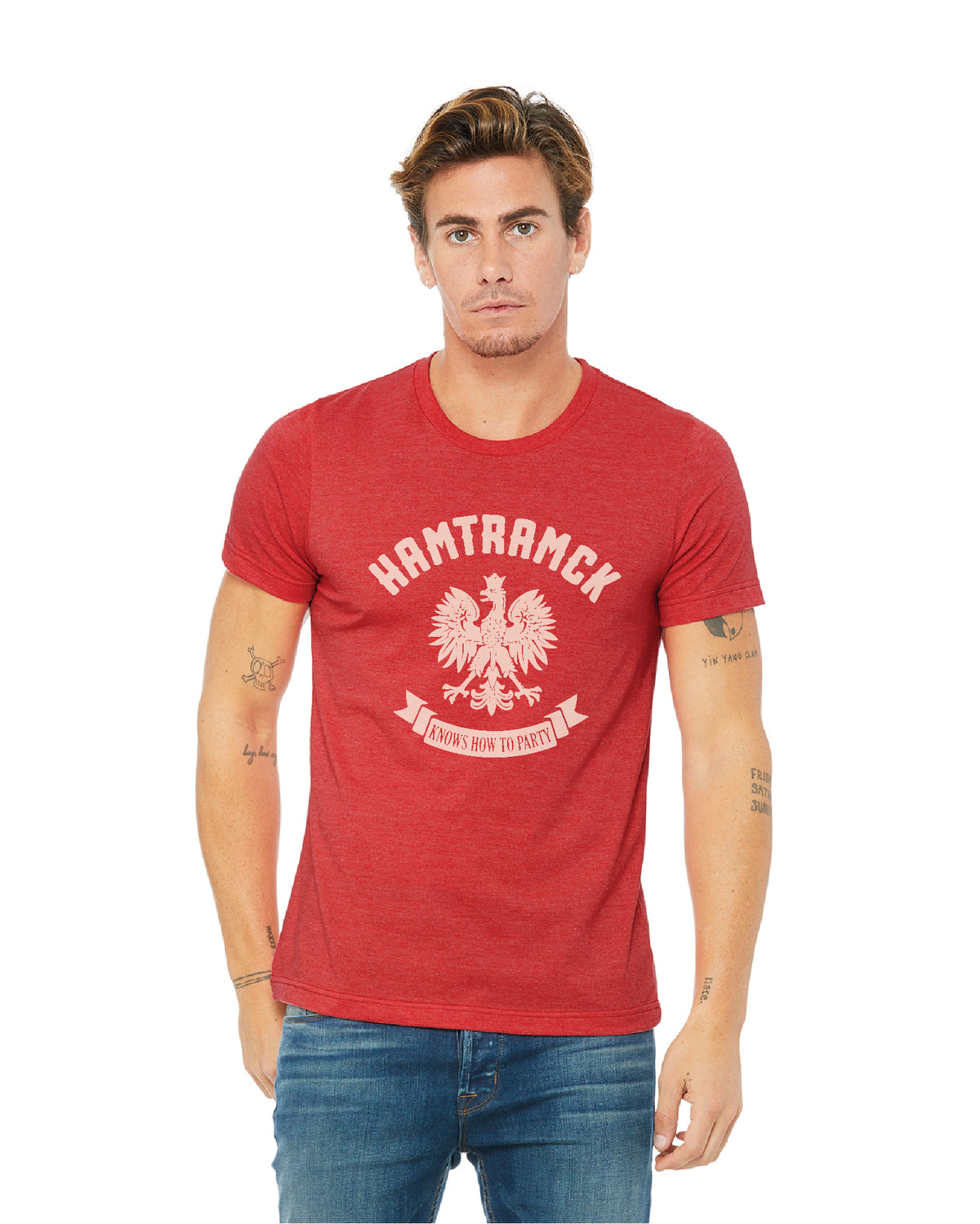 Ink Detroit - Hamtramck knows how to party T-Shirt - Red - Ink Detroit
