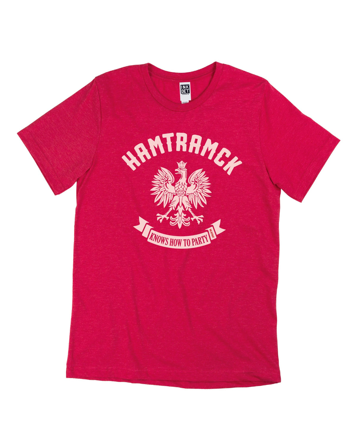 Ink Detroit - Hamtramck knows how to party T-Shirt - Red - Ink Detroit