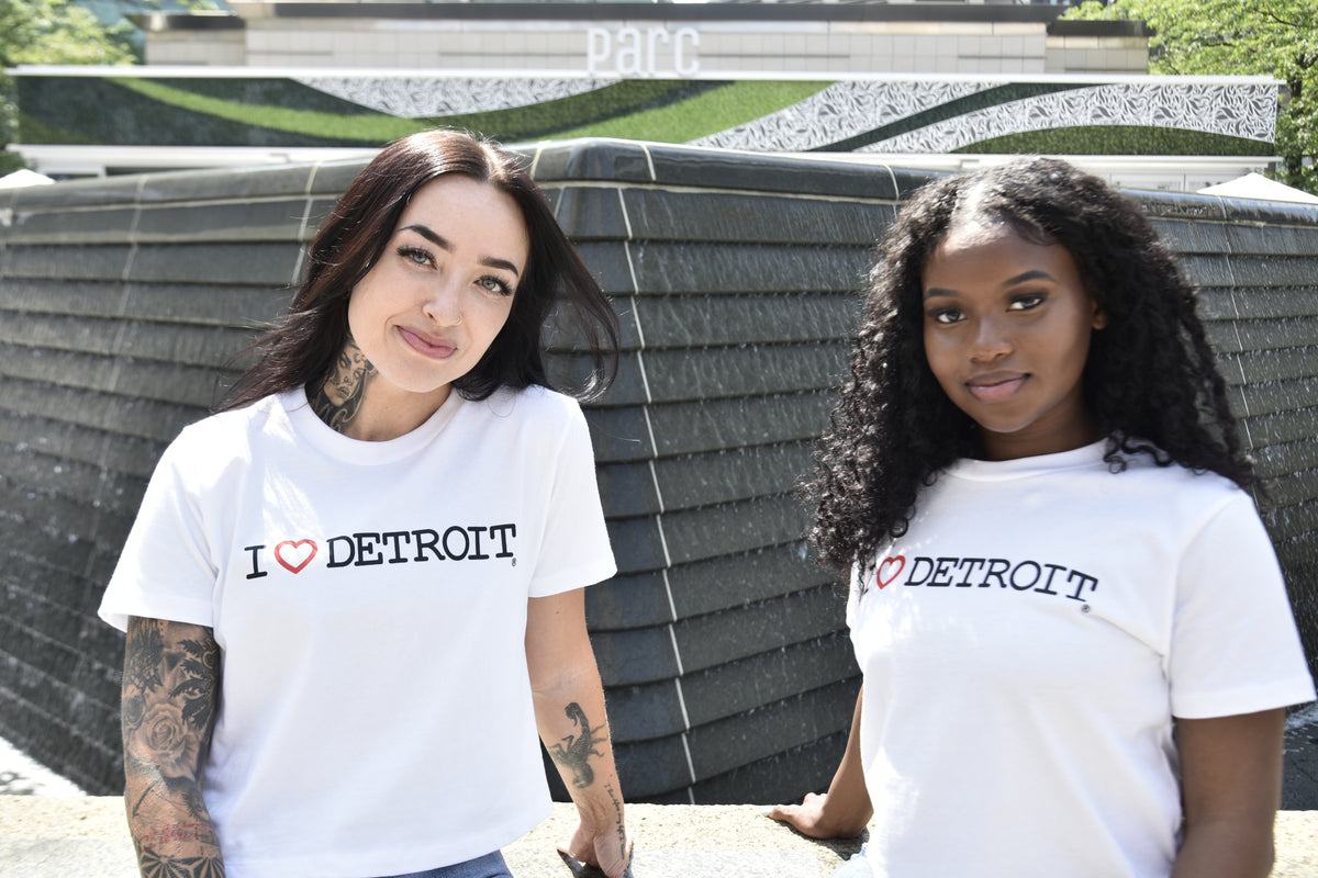 (NEW) I Love Detroit Womens Boxy Tees - Available in 3 Colors - Ink Detroit