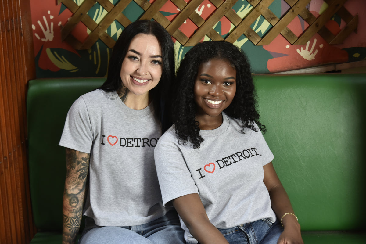 (NEW) I Love Detroit Womens Boxy Tees - Available in 3 Colors - Ink Detroit