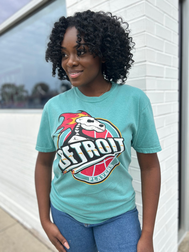 Ink Detroit - 90s Players T-Shirt - Pigment Dyed Teal