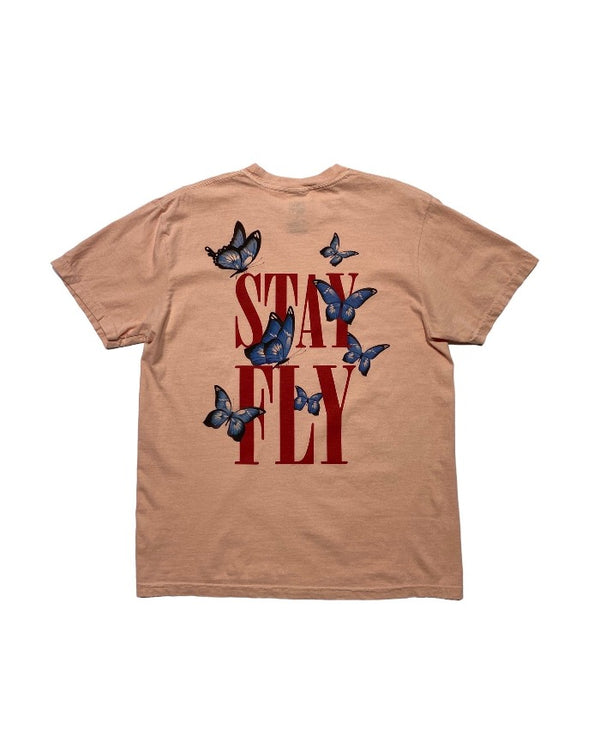 Stay Fly T-Shirt with Blue Butterflies
