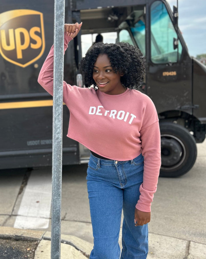 Detroit Crop sweathshirt Mauve