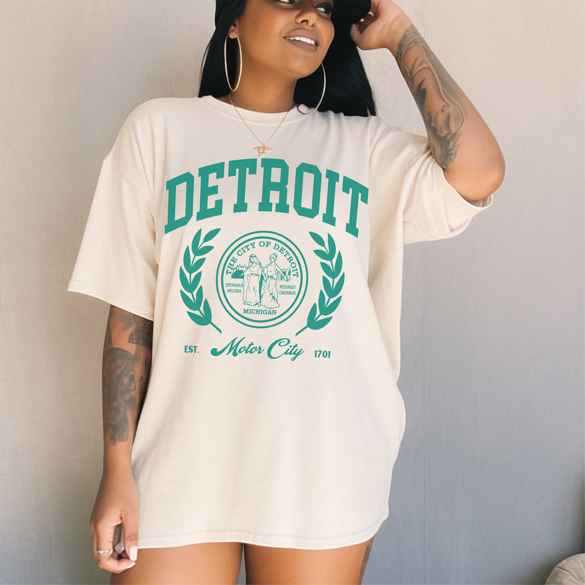 Ink Detroit - DETROIT Premium Tourist T-Shirt - Ivory - Ink Detroit