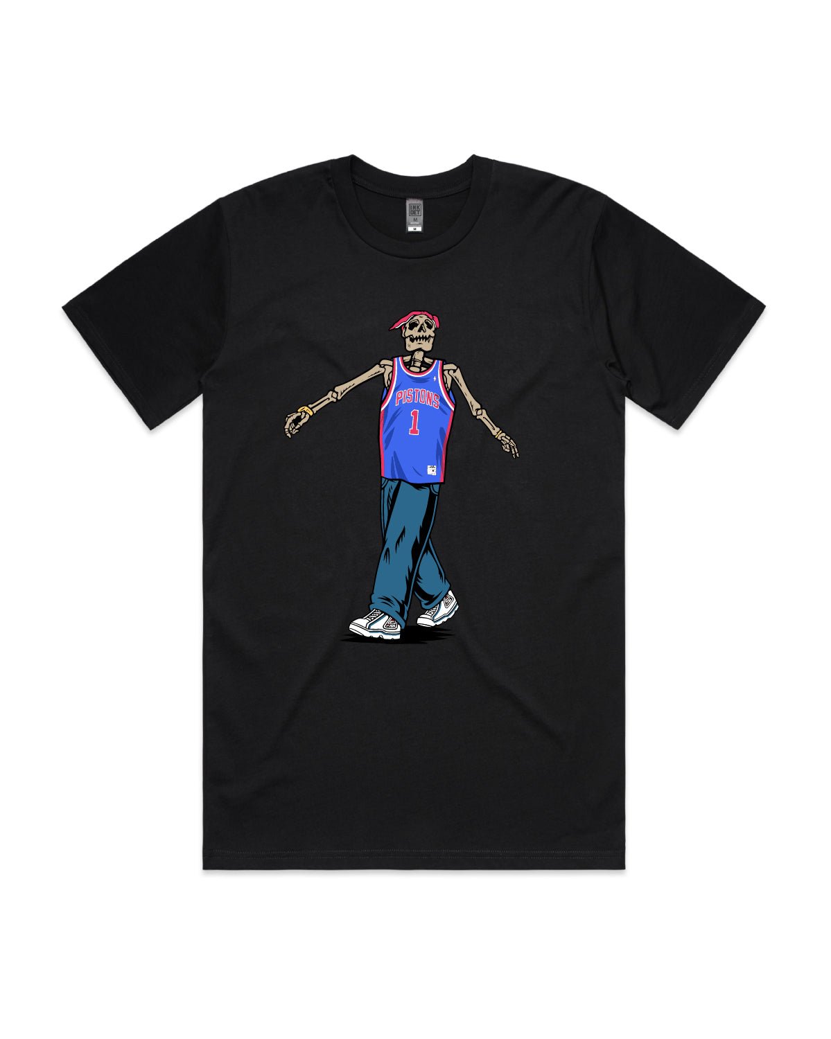 Ink Detroit - Tupac Pistons Jersey Premium Heavyweight T-Shirt - Black - Ink Detroit