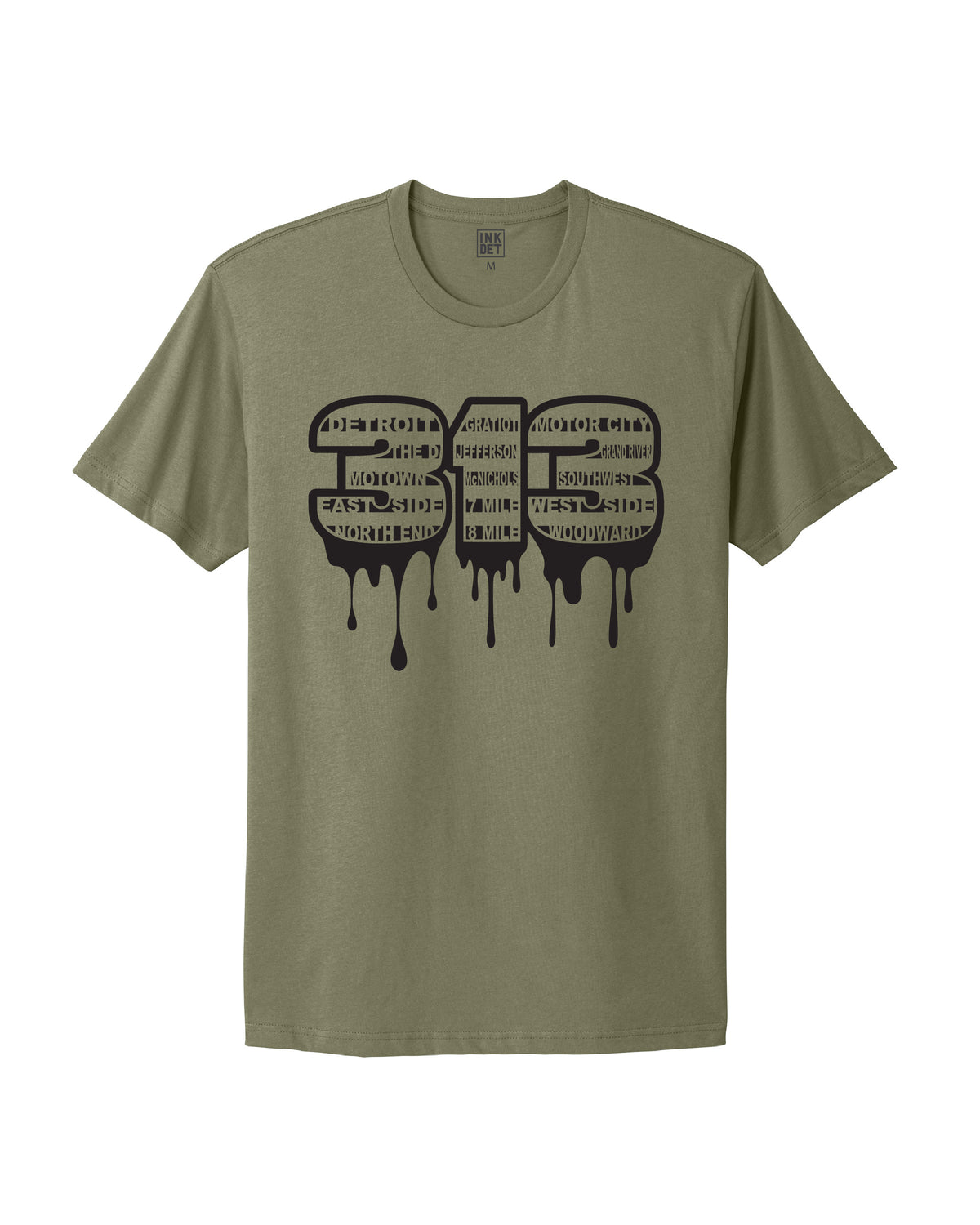 313 Drip T-Shirt - Ink Detroit