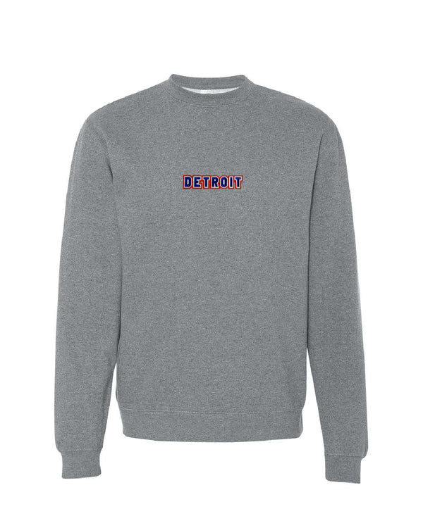Ink Detroit - Baseball Colorway Patched Crewneck Sweatshirt - Heather Gunmetal