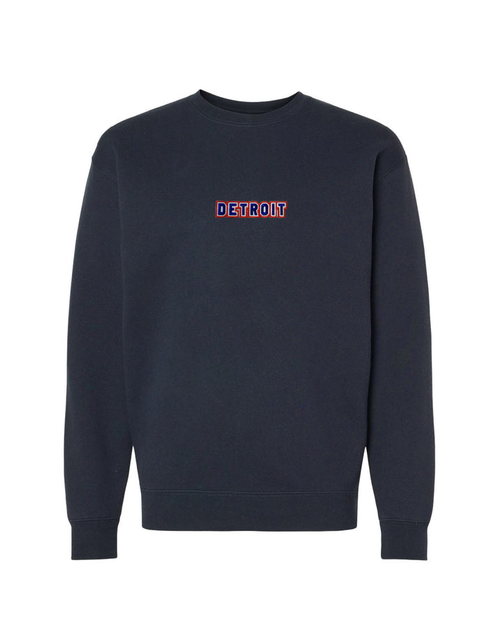 Ink Detroit - Baseball Colorway Embroidered Crewneck Sweatshirt - Navy