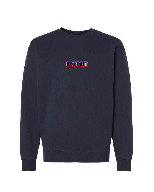 Ink Detroit - Baseball Colorway Patched Crewneck Sweatshirt - Navy