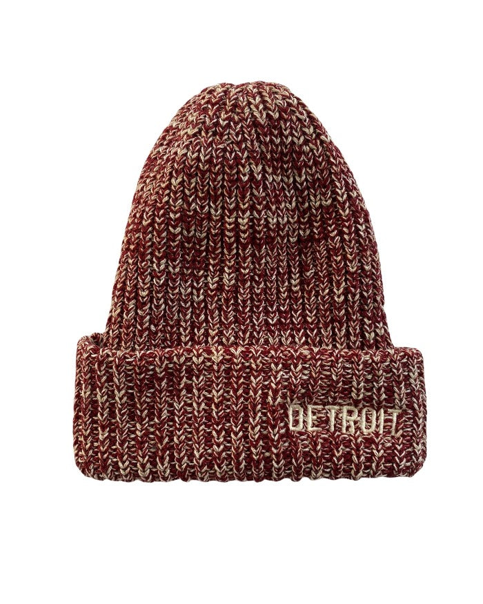 Ink Detroit Lumberjack Knit Beanie - Marled Maroon