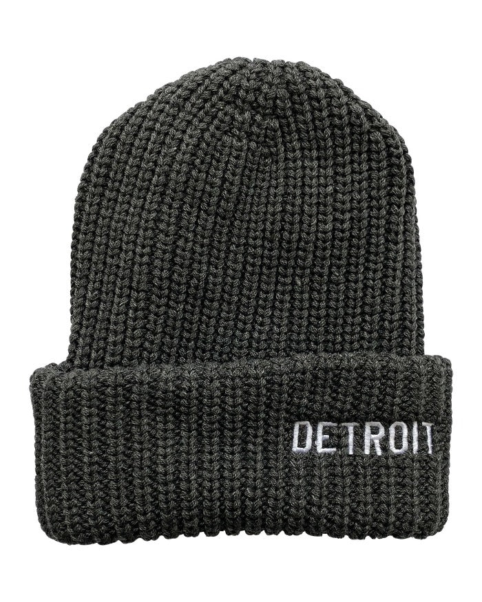 Ink Detroit Lumberjack Knit Beanie - Charcoal Grey