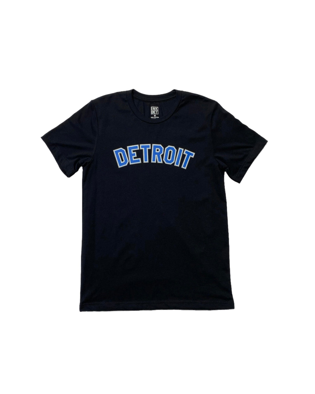 Ink Detroit - Classic Honolulu Blue and Silver Print T-shirt - Black - Ink Detroit